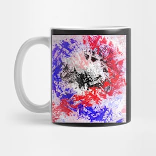 A red and blue whirl Mug